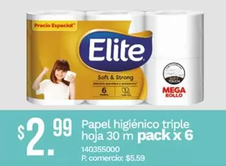 Papel higi
uevo triple hoja 30 m pack x 6