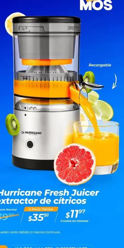 Hurricane Fresh Juicer extractor de cítricos