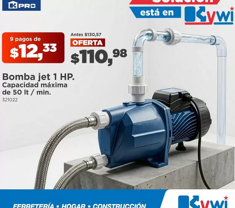 HP - Bomba jet 1 . Capacidad máxima de 50 lt / min. 321022