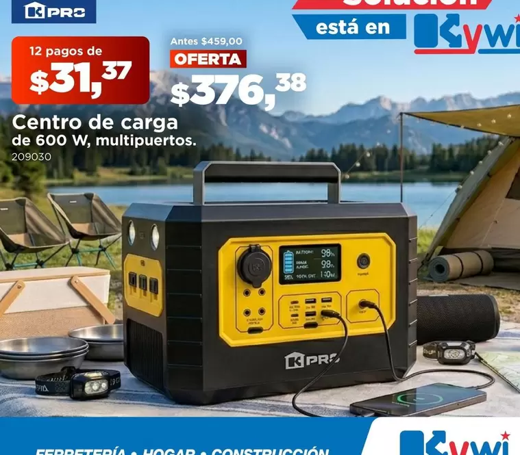 Centro de carga de 600 W, multipuertos