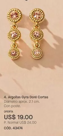 Argollas Gyra Doré Cortas