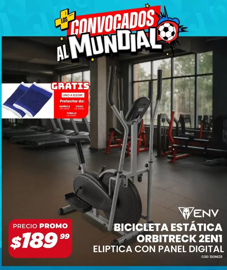 uno - BICICLETA ESTÁTICA ORBITRECK 2EN1 ELIPTICA CON PANEL DIGITAL