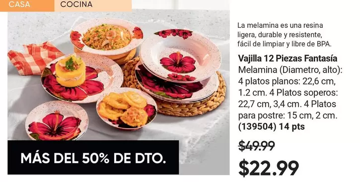Vajilla 12 Piezas Fantasía Melamina