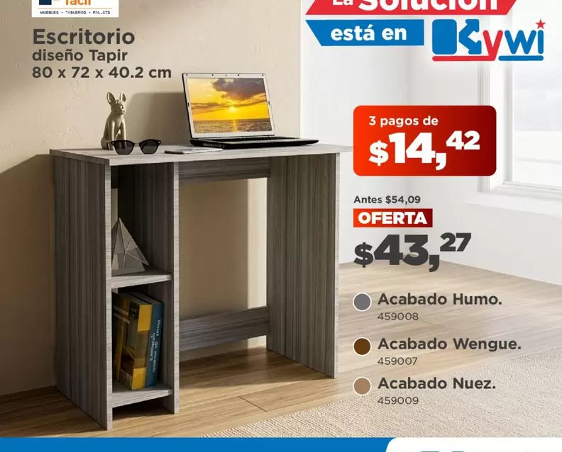 Escritorio diseño Tapir 80 x 72 x 40.2 cm