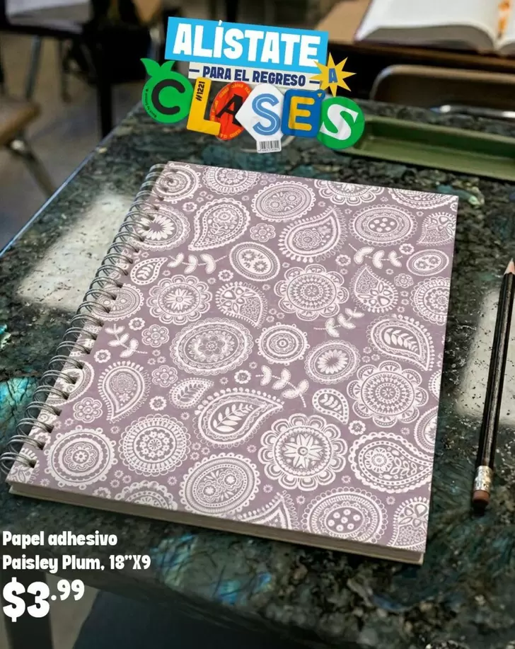 Papel adhesivo Paisley Plum