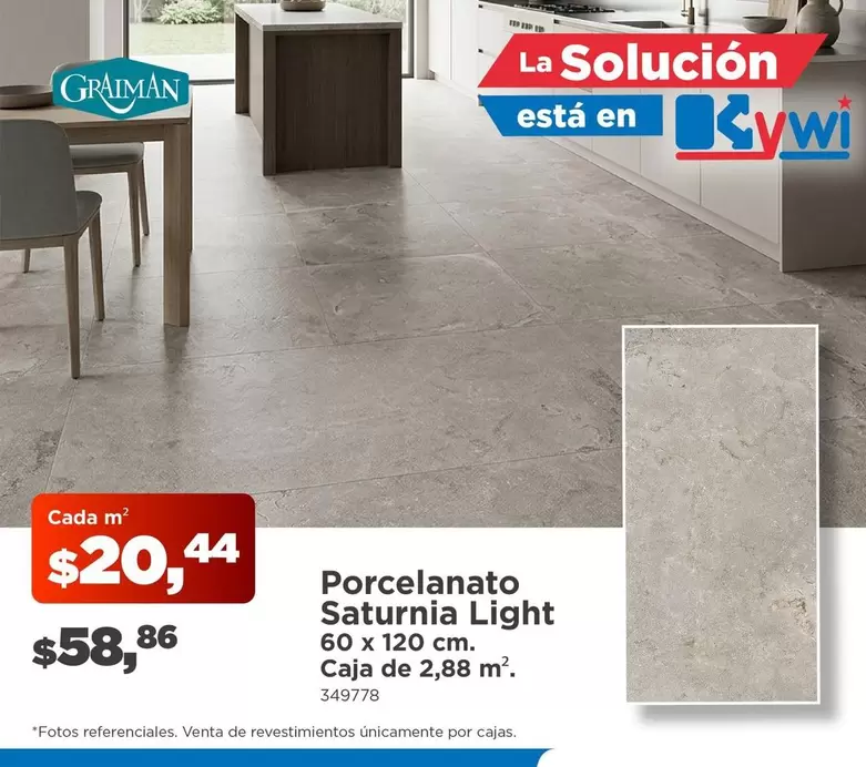 Porcelanato Saturnia Light 60 x 120 cm