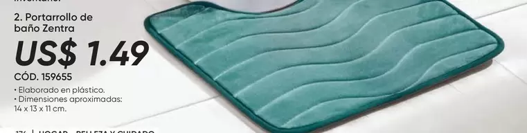 Portarrollo de baño Zentra CÓD. 159655