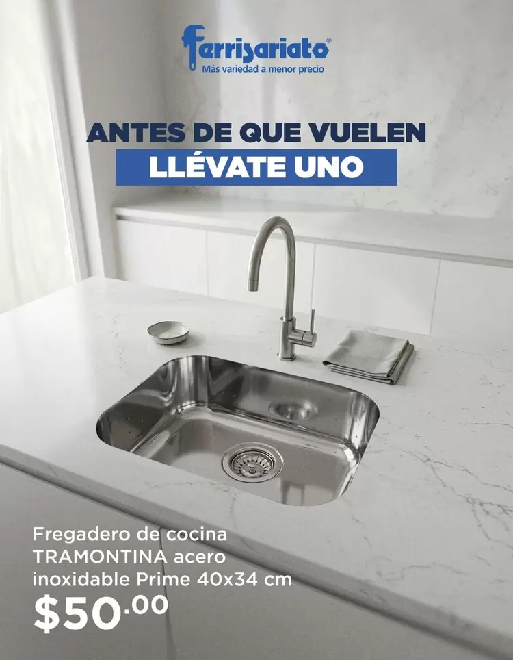 uno - Fregadero de cocina acero inoxidable Prime 40x34 cm