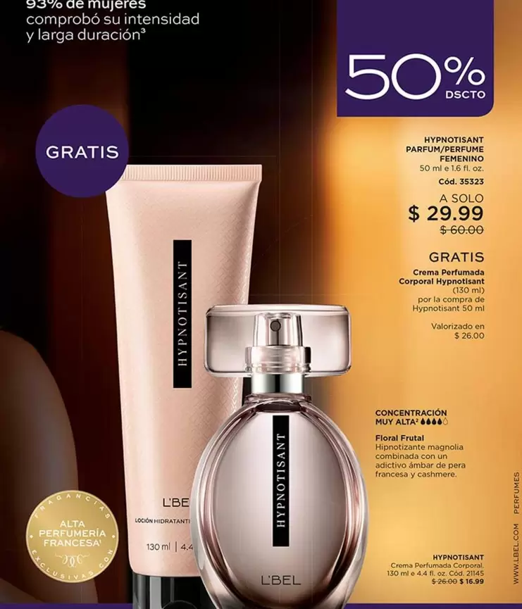 L'bel - HYPNOTISANT PARFUM/PERFUME FEMENINO