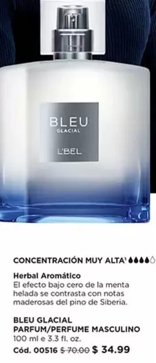 L'bel - BLEU GLACIAL PARFUM/PERFUME MASCULINO Cód. 00516