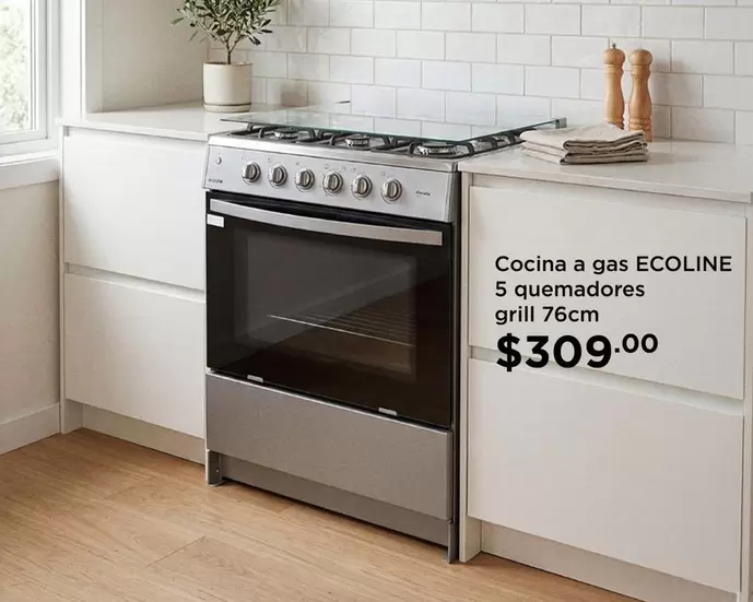 Cocina a gas 5 quemadores grill 76cm