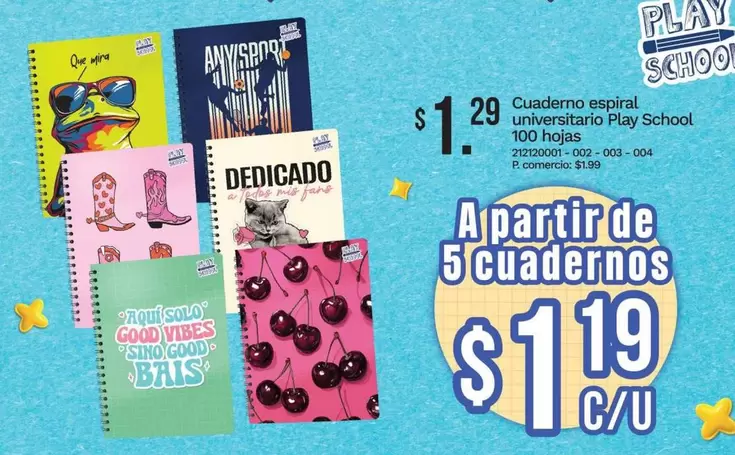 Play - Cuaderno espiral universitario