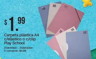 Play - Carpeta plástica A4 c/elástico o c/clip 212841000 - 212842000