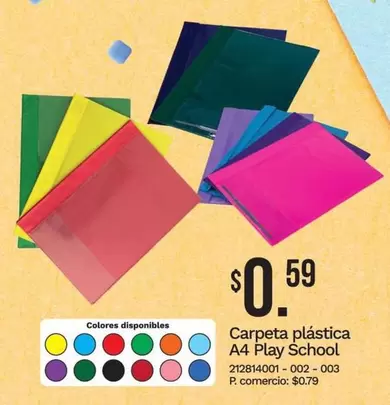 Play - Carpeta plástica A4  School