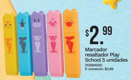Play - Marcador resaltador  School 5 unidades 212584000