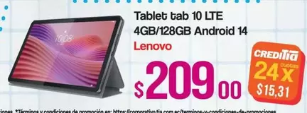 Lenovo - Tablet tab 10 LTE 4GB/128GB Android 14