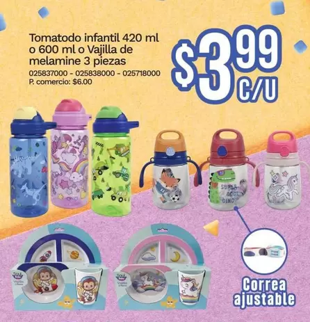 cool - Tomatodo infantil 420 ml o 600 ml o Vajilla de melamina 3 piezas