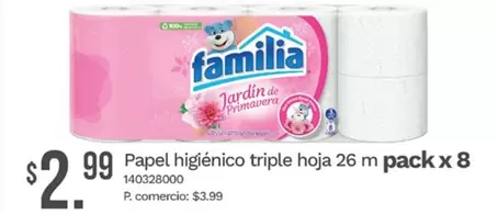Familia - Papel higiénico triple hoja 26 m pack x 8