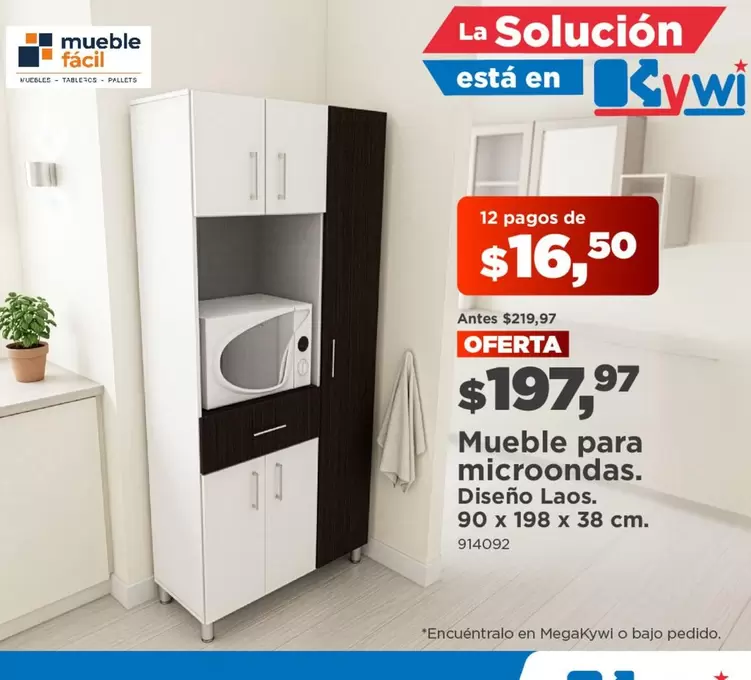 Mueble para microondas. Diseño Laos. 90 x 198 x 38 cm. 914092