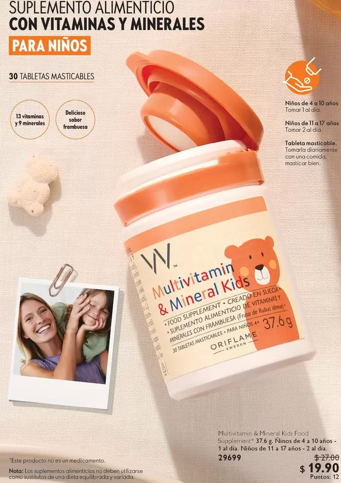 Oriflame - SUPLEMENTO ALIMENTICIO CON VITAMINAS Y MINERALES PARA NIÑOS