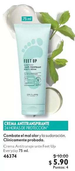 Oriflame - Crema Antitranspirante Feet Up Everyday