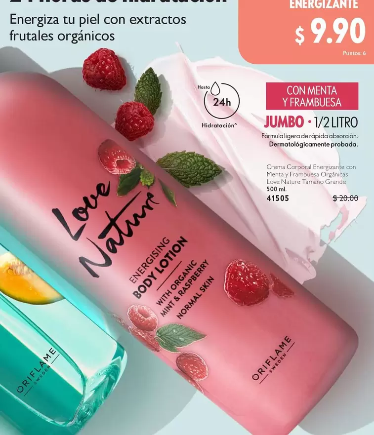 Oriflame - Energising Body Lotion with Organic Mint & Raspberry