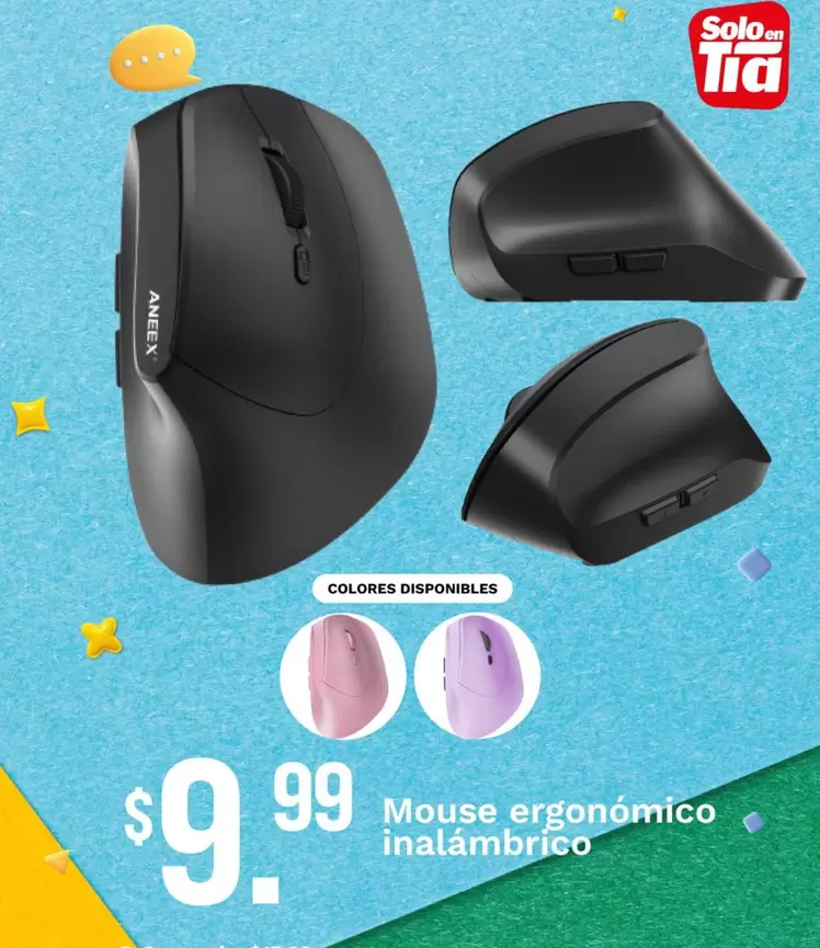 TIA - Mouse ergonómico inalámbrico