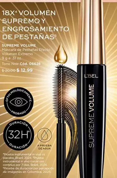 L'bel - SUPREME VOLUME Máscara de Pestañas Efecto Volumen Extremo