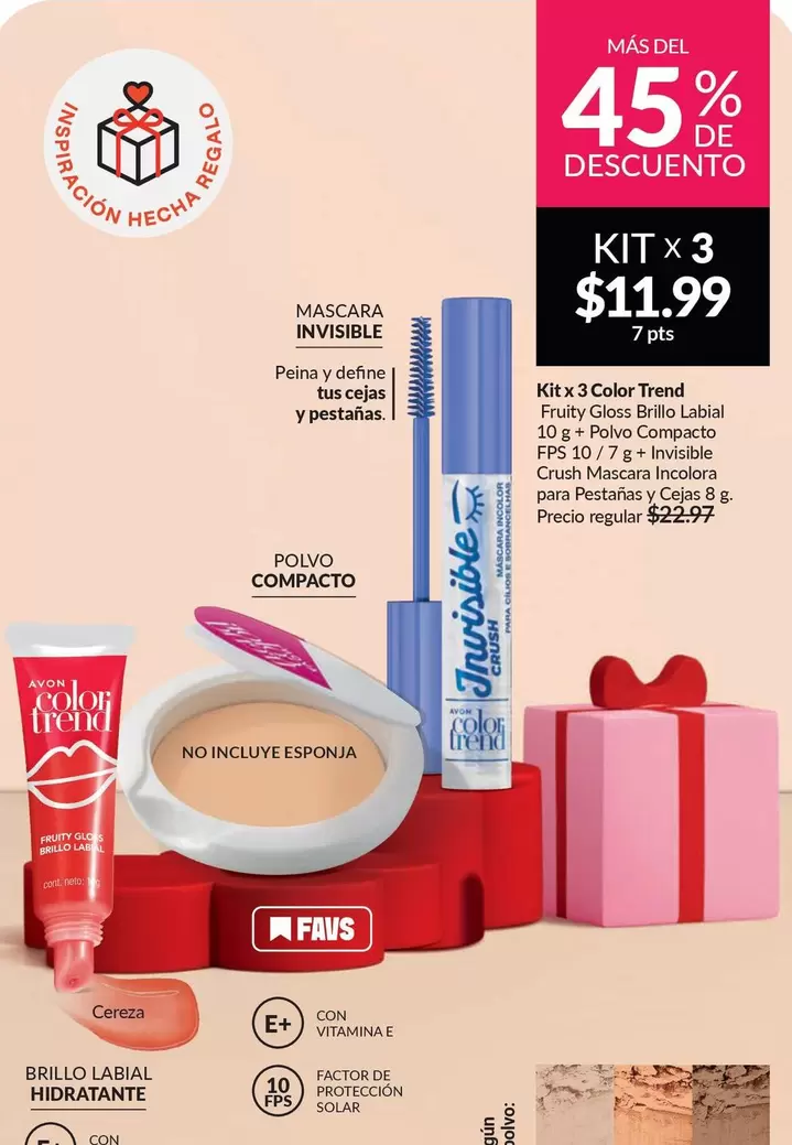 Crush - Kit x 3 Color Trend Fruity Gloss Brillo Labial