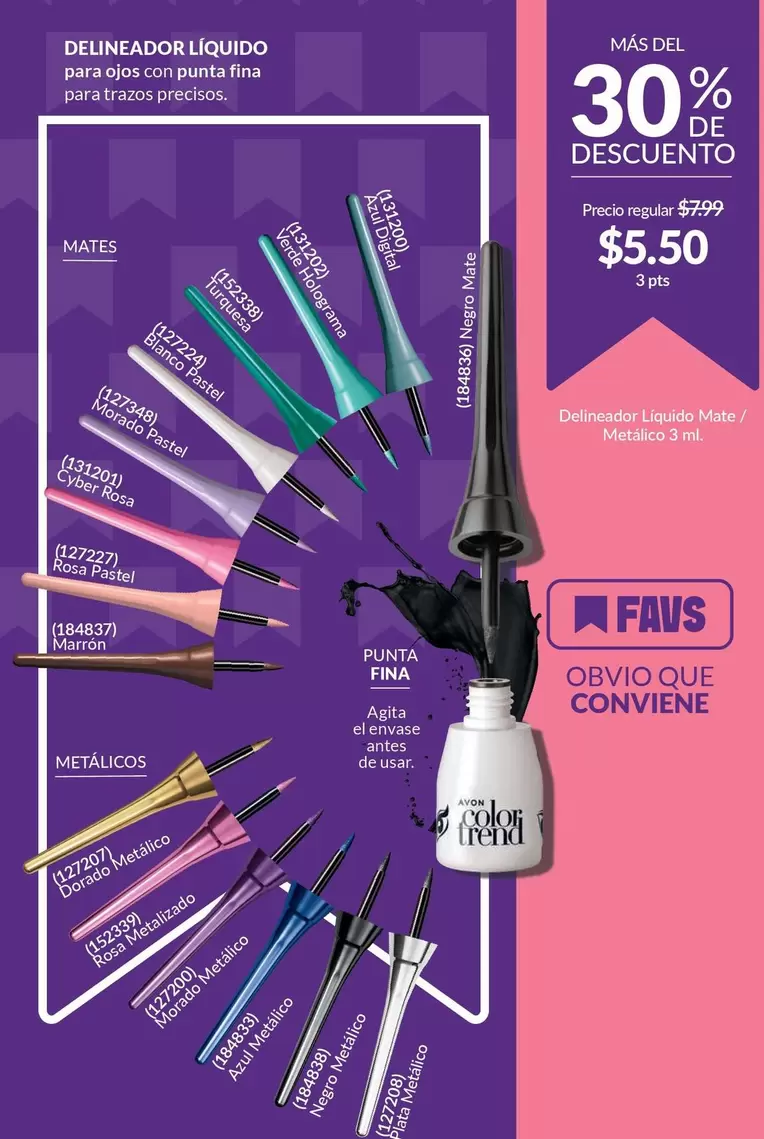 mate - DELINEADOR LÍQUIDO para ojos con punta fina para trazo preciso