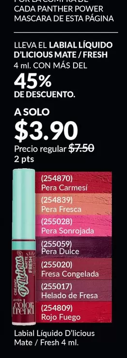 mate - Labial Líquido D'Licious Mate / Fresh 4 ml