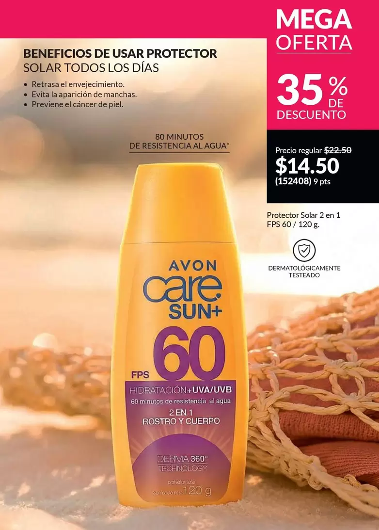 Avon - Protector Solar 2 en 1 FPS 40 / 120g