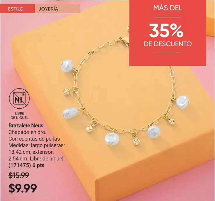 Bracelete Neus Chapado en oro