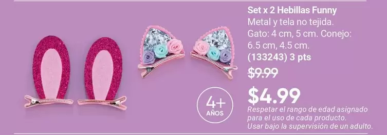 Gato - Set x 2 Hebillas Funny (133243)