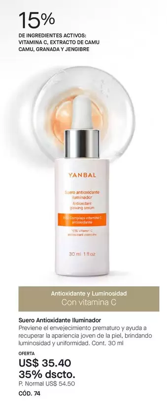 Yanbal - Suero Antioxidante Iluminador