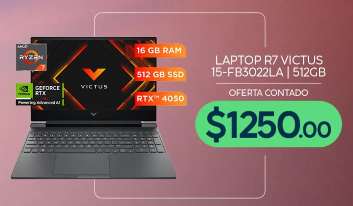 LAPTOP R7 VICTUS 15-FB3022LA | 512GB