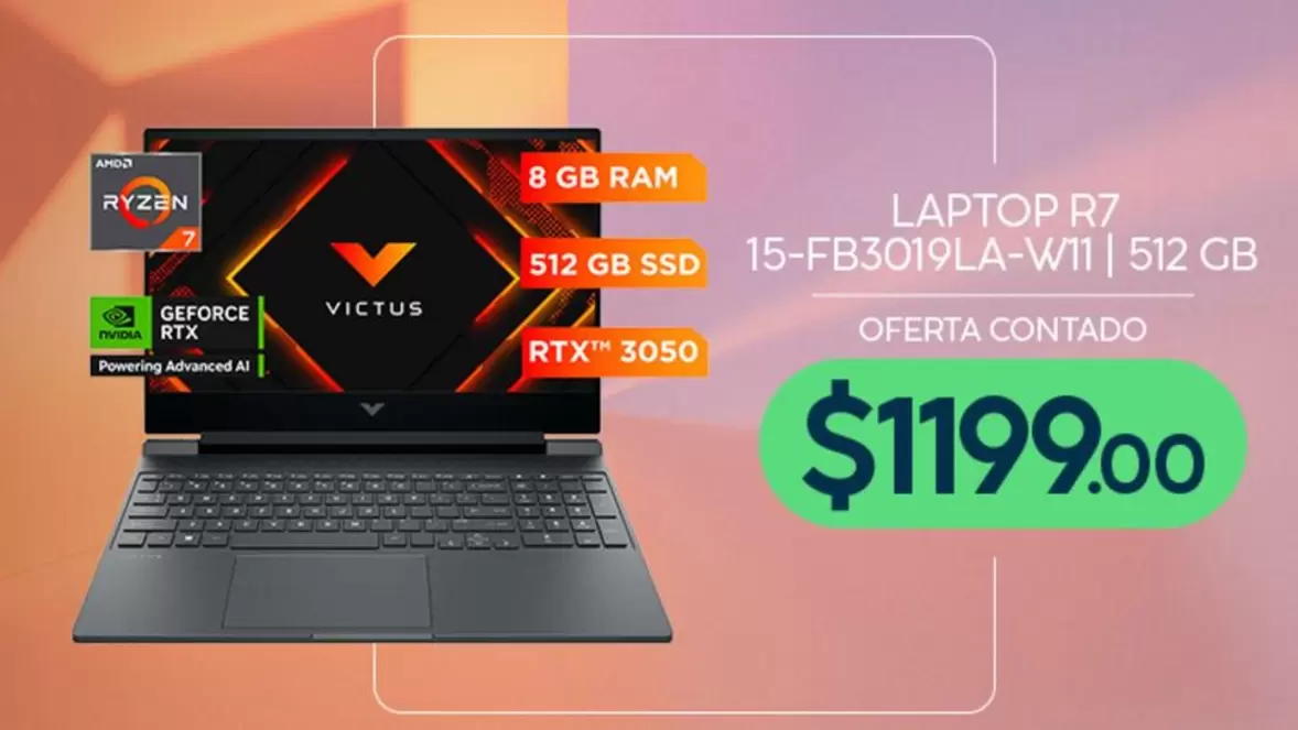 LAPTOP R7 15-FB3019LA-W11