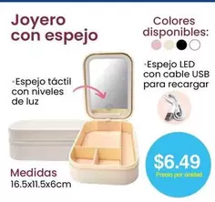 Joyero con espejo