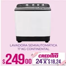 LAVADORA SEMIAUTOMÁTICA 17 KG