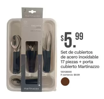 Porta - Set de cubiertos de acero inoxidable 17 piezas + porta cubierto