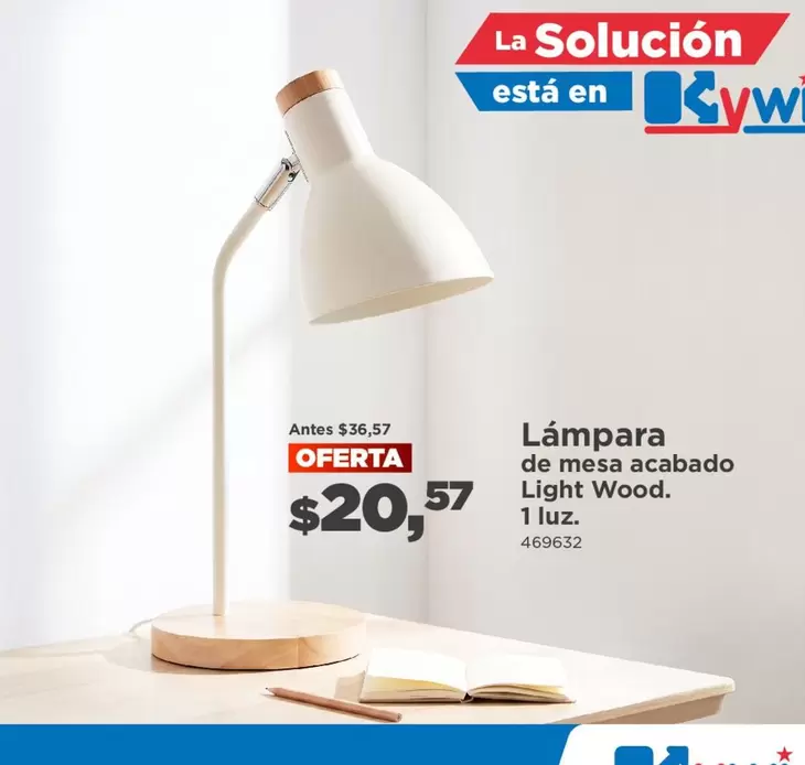 Lámpara de mesa acabado Light Wood. 1 luz. 469632