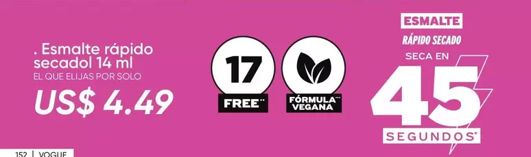 Free - Esmalte rápido secadol 14 ml
