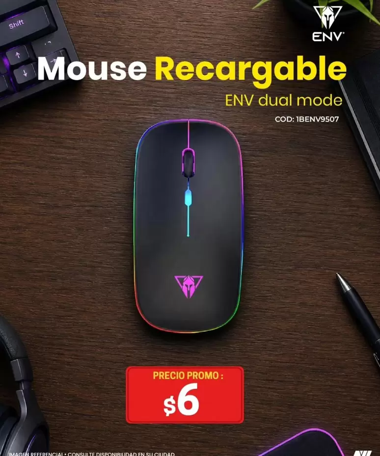 Mouse Recargable ENV dual mode COD:ENV9507