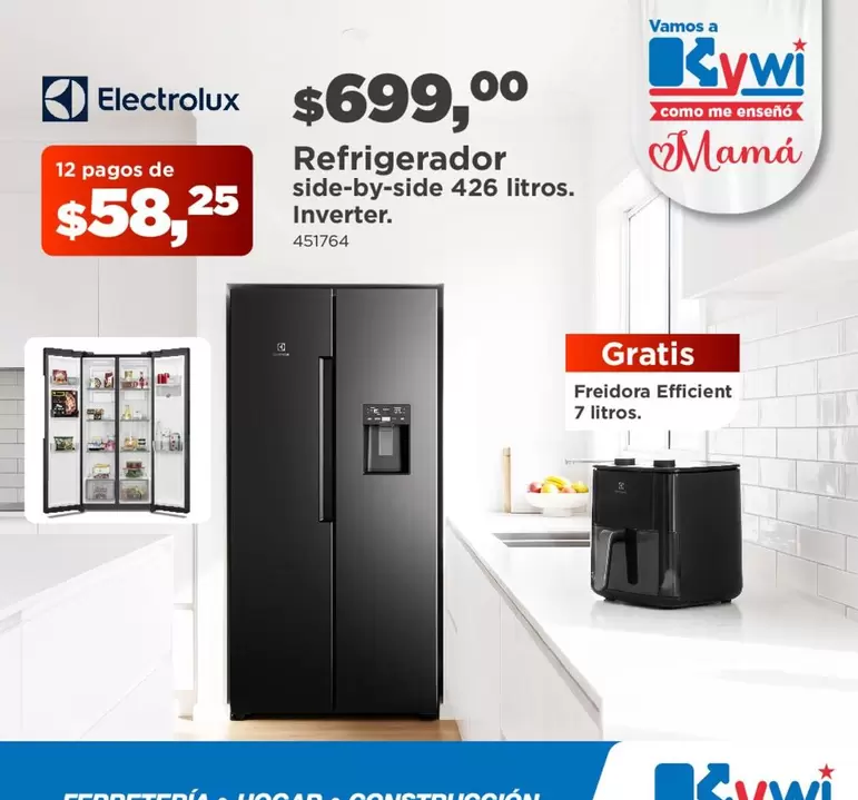 Refrigerador side-by-side 426 litros. Inverter. 451764