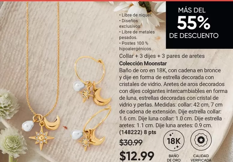 Estrella - Collar + 3 dijes + 3 pares de aretes (148222)