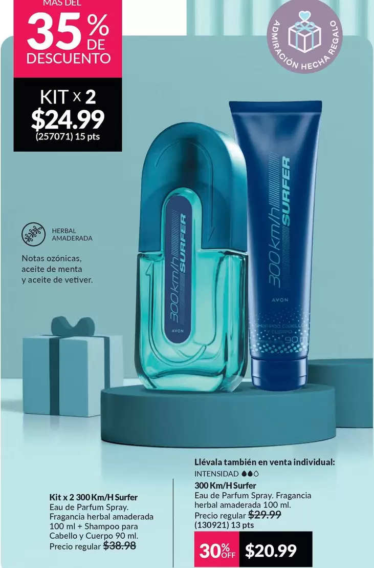 Avon - Kit x 2 300ml Surfèr / Xx Odor Parfum Surfèr (kit)