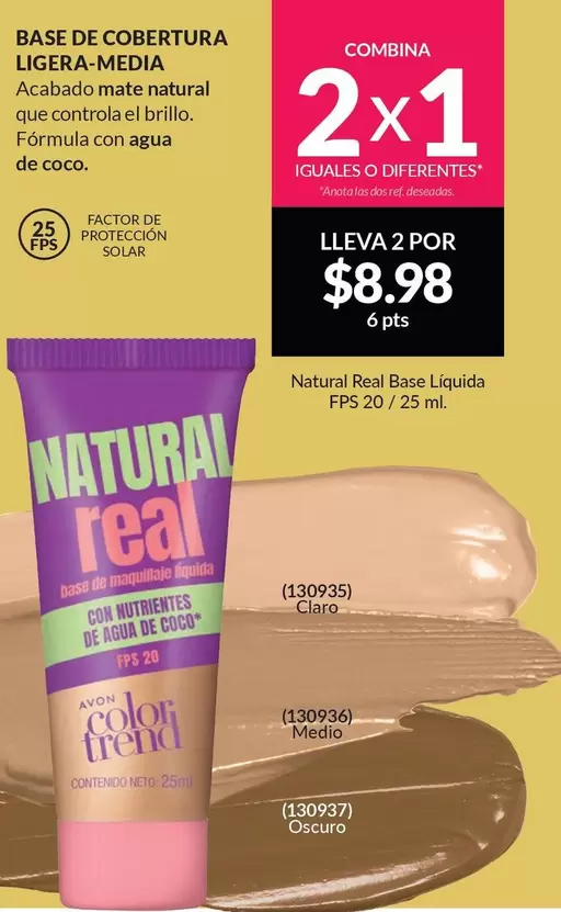 mate - Natural Real Base Líquida FPS 20 / 25 ml