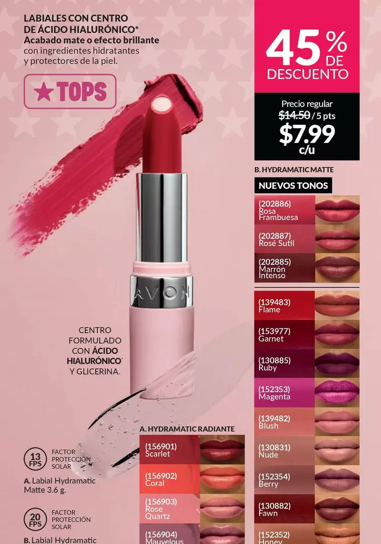 mate - Labiales con centro de ácido hialurónico