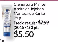 Crema para Manos Aceite de Jojoba y Manteca de Karite (201571)