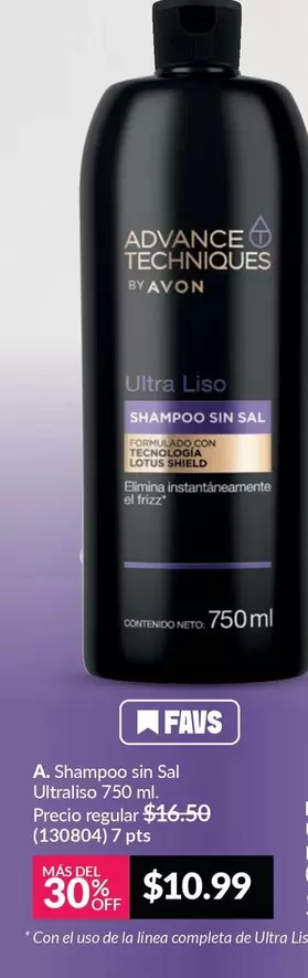 Avon - Shampoo sin Sal UltraLiso